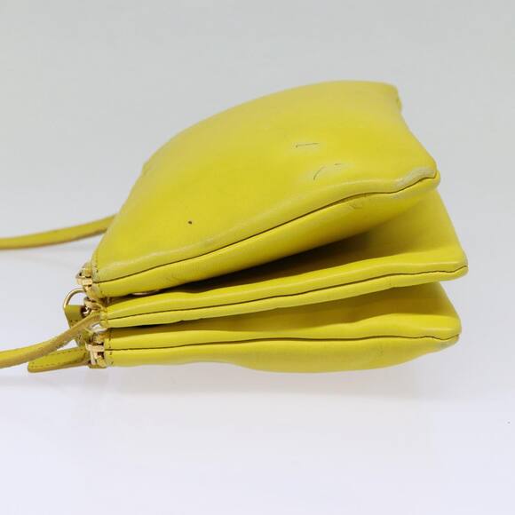 CELINE Trio Large Shoulder Bag Leather Yellow Gold - Picture 4 of 13
